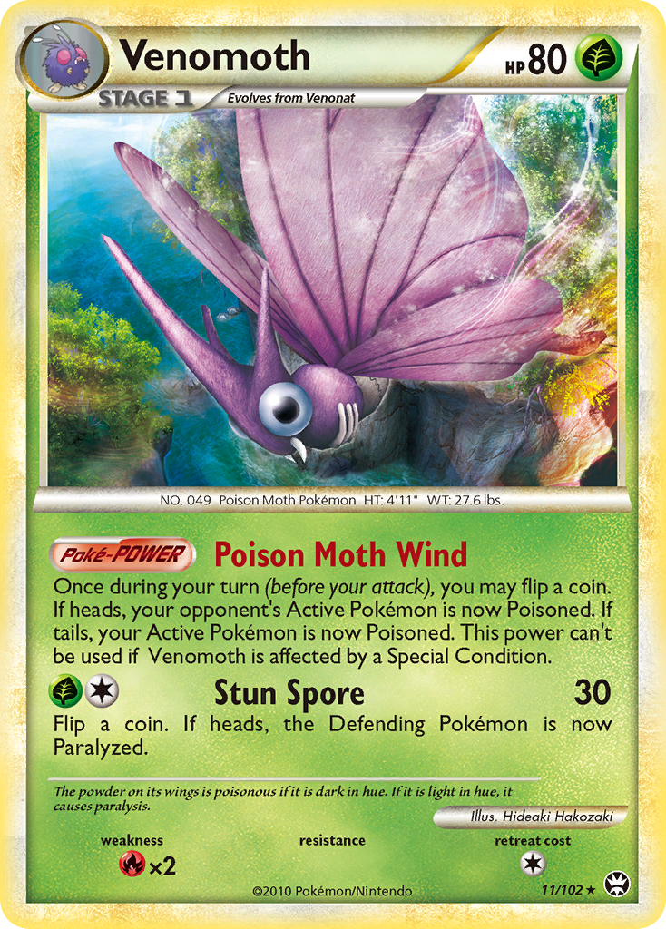 Venomoth (11/102) [HeartGold & SoulSilver: Triumphant] | Exor Games Dartmouth