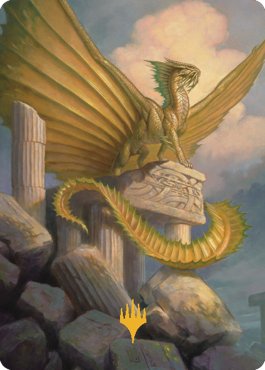 Ancient Gold Dragon Art Card (05) (Gold-Stamped Signature) [Commander Legends: Battle for Baldur's Gate Art Series] | Exor Games Dartmouth