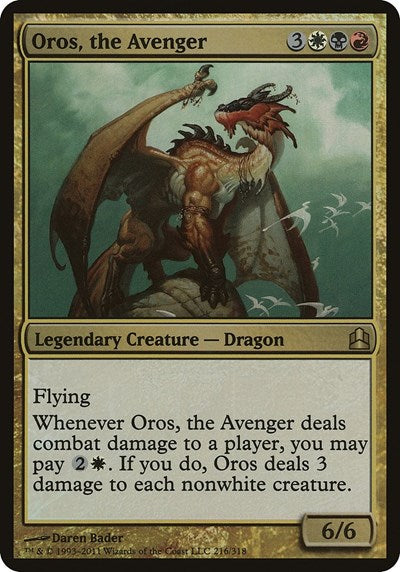 Oros, the Avenger (Oversized) [Commander 2011 Oversized] | Exor Games Dartmouth