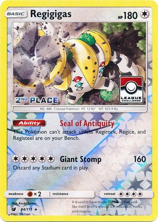 Regigigas (84/111) (League Promo 2nd Place) [Sun & Moon: Crimson Invasion] | Exor Games Dartmouth