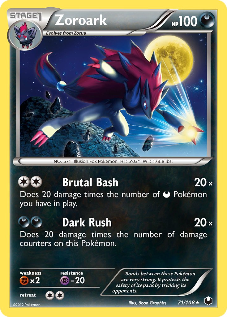 Zoroark (71/108) (Cracked Ice Holo) (Theme Deck Exclusive) [Black & White: Dark Explorers] | Exor Games Dartmouth