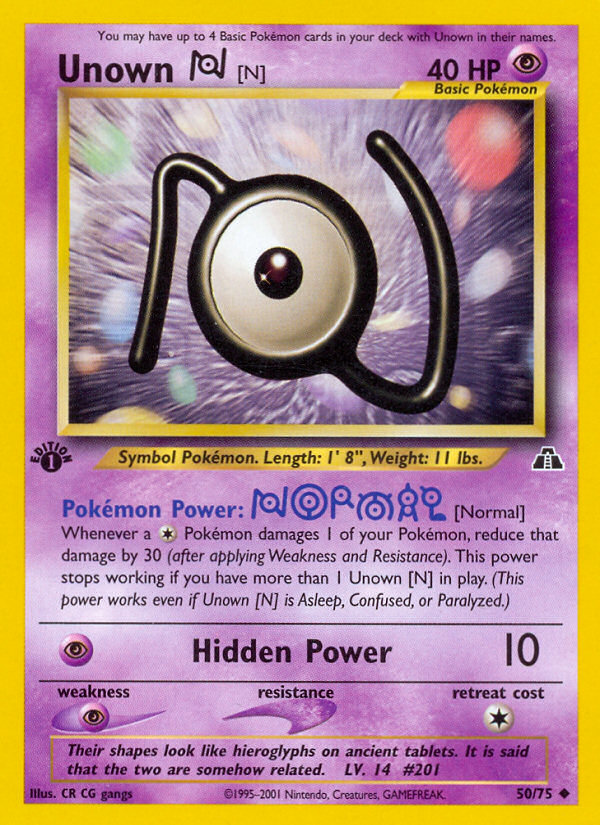 Unown [N] (50/75) [Neo Discovery 1st Edition] | Exor Games Dartmouth