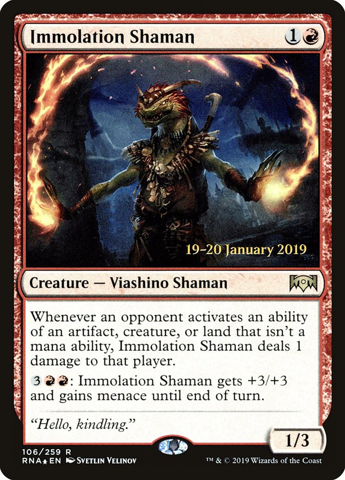 Immolation Shaman [Ravnica Allegiance Prerelease Promos] | Exor Games Dartmouth