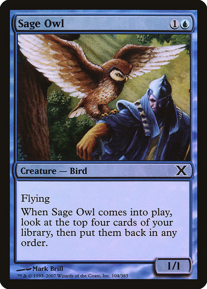 Sage Owl (Premium Foil) [Tenth Edition] | Exor Games Dartmouth