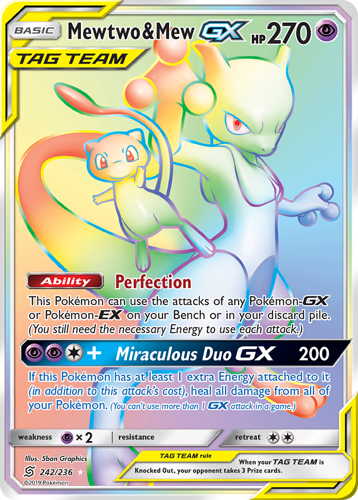 Mewtwo & Mew GX (242/236) [Sun & Moon: Unified Minds] | Exor Games Dartmouth