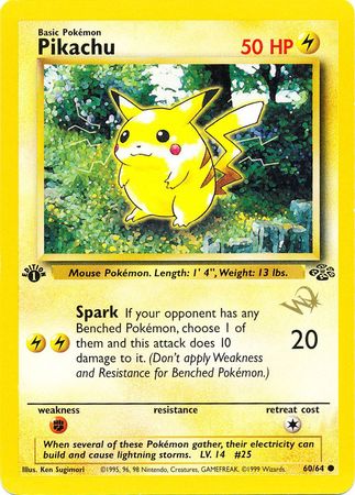 Pikachu (60/64) (W Stamped Promo) [Jungle 1st Edition] | Exor Games Dartmouth