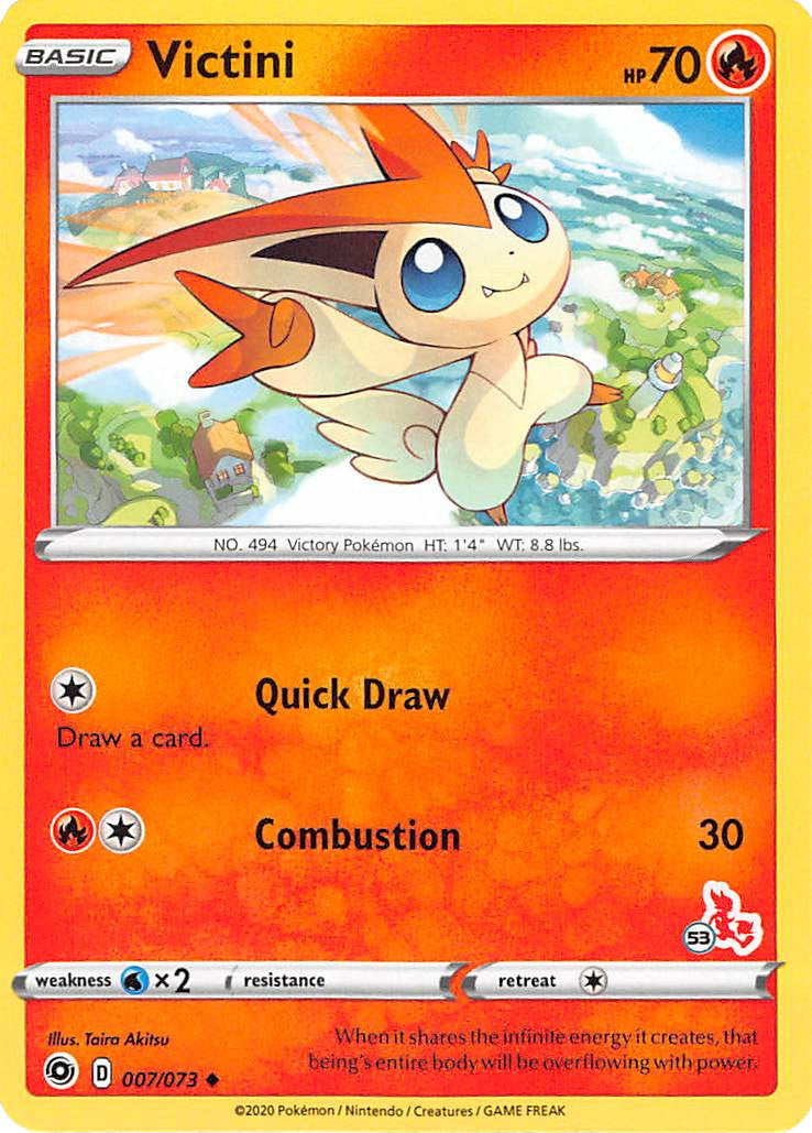 Victini (007/073) (Cinderace Stamp #53) [Battle Academy 2022] | Exor Games Dartmouth