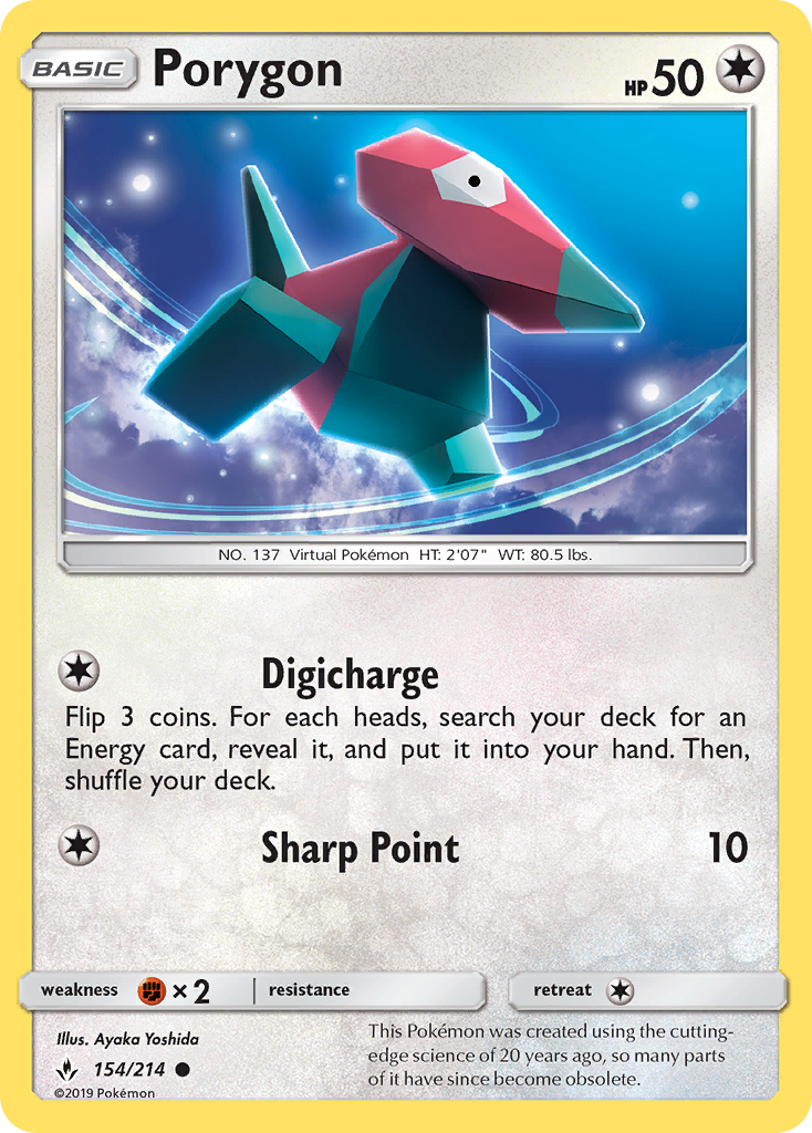 Porygon (154/214) [Sun & Moon: Unbroken Bonds] | Exor Games Dartmouth