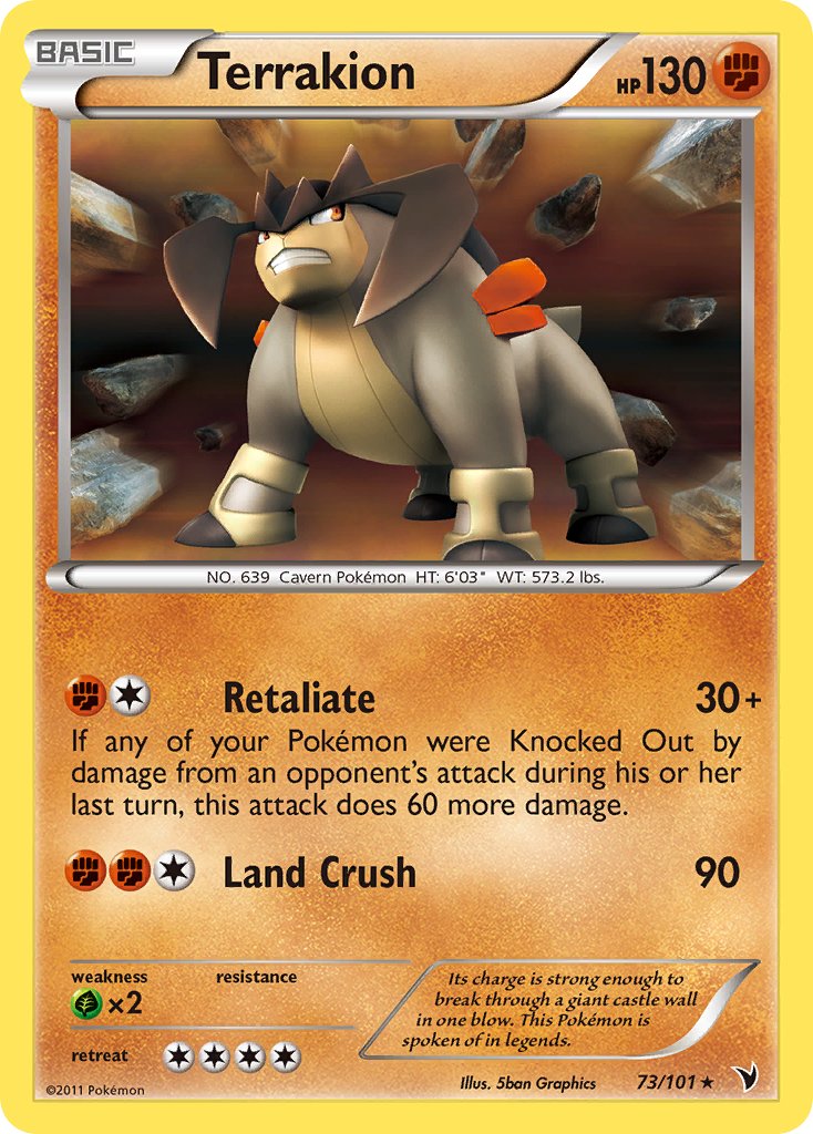 Terrakion (73/101) (Cosmos Holo) (Blister Exclusive) [Black & White: Noble Victories] | Exor Games Dartmouth