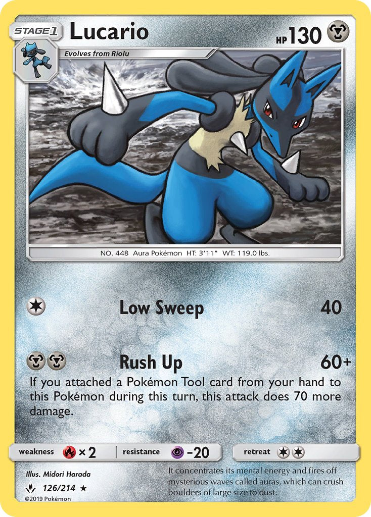 Lucario (126/214) (Theme Deck Exclusive) [Sun & Moon: Unbroken Bonds] | Exor Games Dartmouth