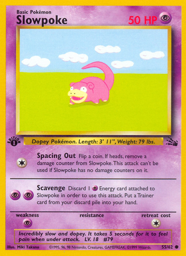 Slowpoke (55/62) [Fossil 1st Edition] | Exor Games Dartmouth