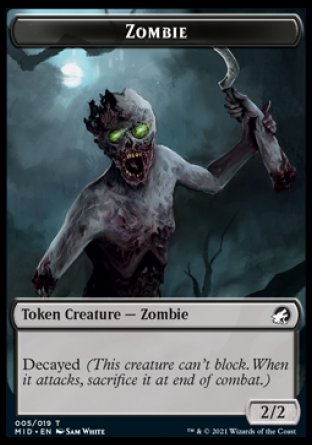 Zombie (005) // Ooze Double-sided Token [Innistrad: Midnight Hunt Tokens] | Exor Games Dartmouth