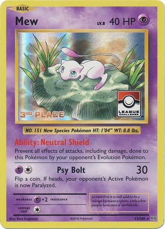 Mew (53/108) (League Promo 3rd Place) [XY: Evolutions] | Exor Games Dartmouth