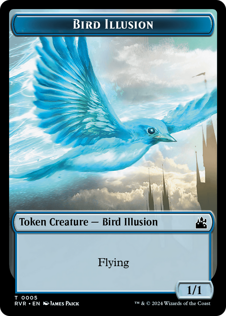 Saproling // Bird Illusion Double-Sided Token [Ravnica Remastered Tokens] | Exor Games Dartmouth