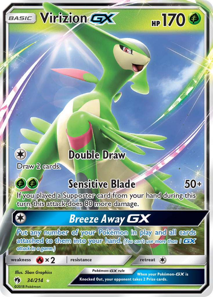 Virizion GX (34/214) [Sun & Moon: Lost Thunder] | Exor Games Dartmouth