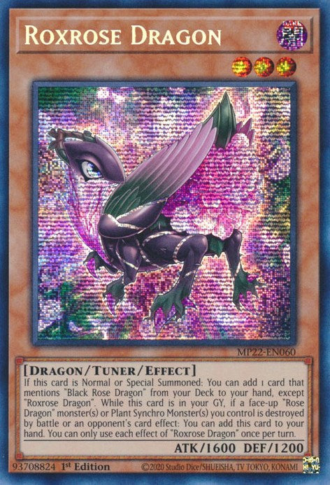 Roxrose Dragon [MP22-EN060] Prismatic Secret Rare | Exor Games Dartmouth