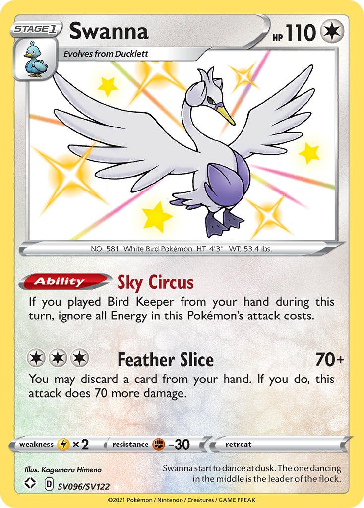 Swanna (SV096/SV122) [Sword & Shield: Shining Fates] | Exor Games Dartmouth
