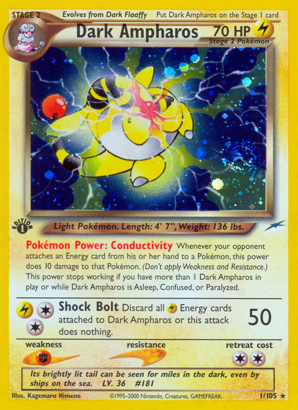 Dark Ampharos (1/105) [Neo Destiny 1st Edition] | Exor Games Dartmouth