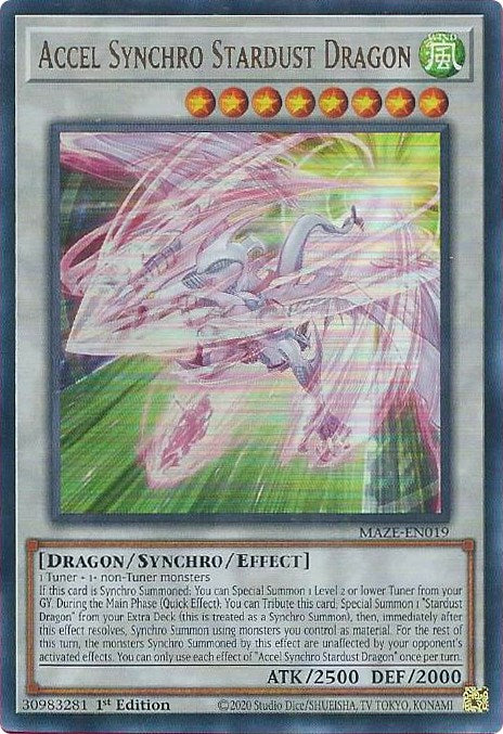 Accel Synchro Stardust Dragon [MAZE-EN019] Ultra Rare | Exor Games Dartmouth