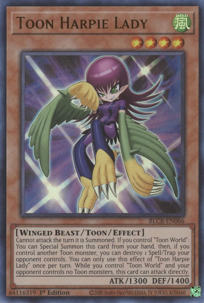 Toon Harpie Lady [BLCR-EN066] Ultra Rare | Exor Games Dartmouth