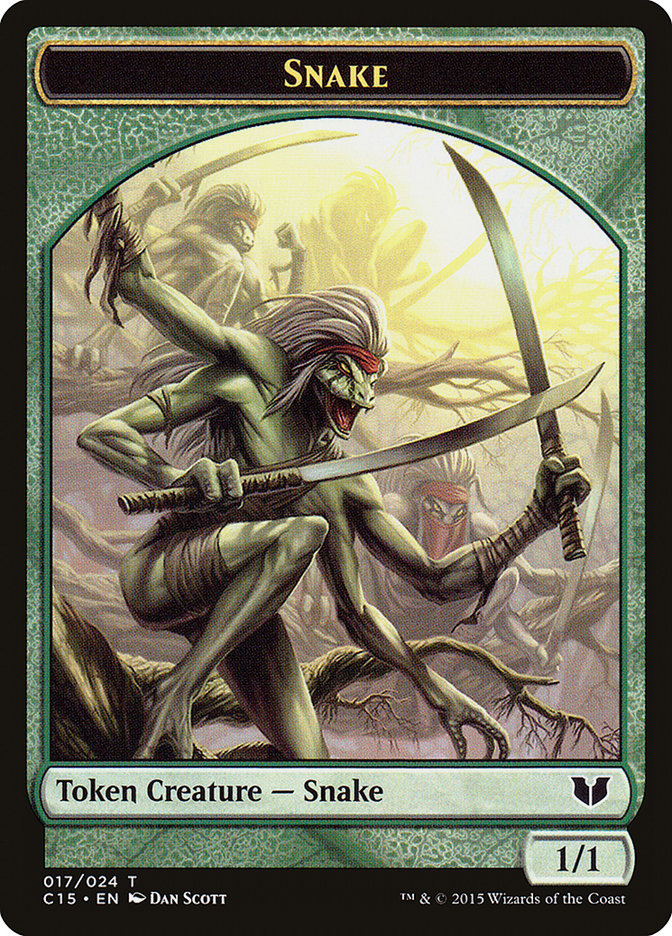 Snake (017) // Saproling Double-Sided Token [Commander 2015 Tokens] | Exor Games Dartmouth