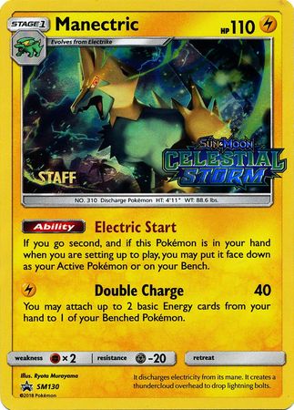 Manectric (SM130) (Staff Prerelease Promo) [Sun & Moon: Black Star Promos] | Exor Games Dartmouth