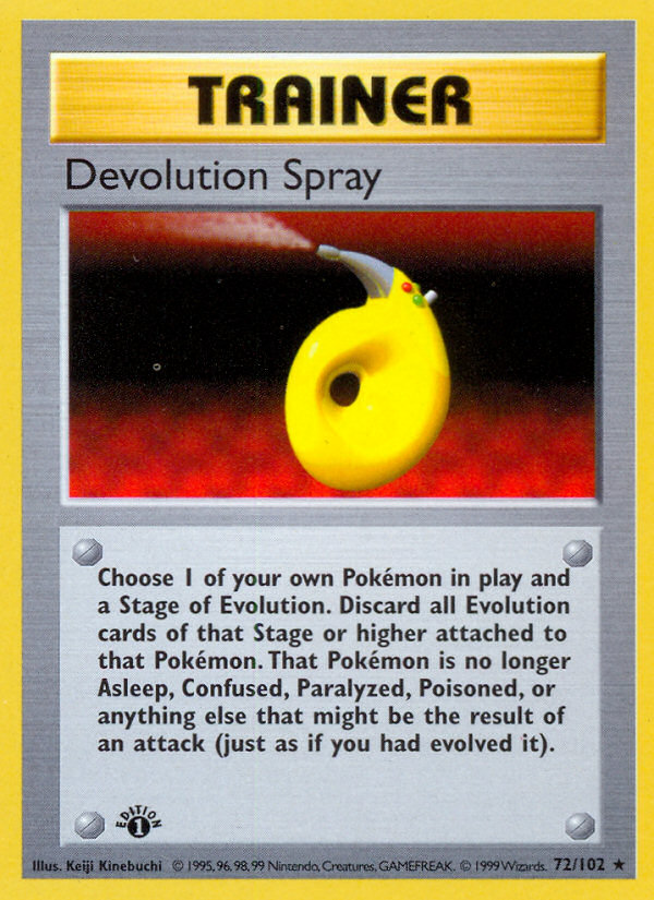 Devolution Spray (72/102) (Shadowless) [Base Set 1st Edition] | Exor Games Dartmouth