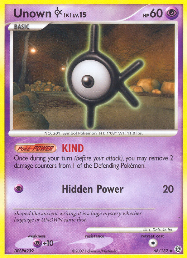 Unown K (68/132) [Diamond & Pearl: Secret Wonders] | Exor Games Dartmouth