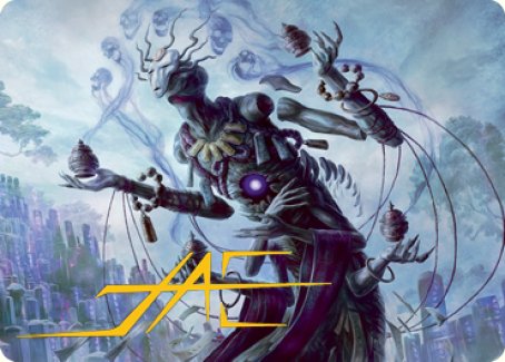 Myojin of Grim Betrayal Art Card (Gold-Stamped Signature) [Kamigawa: Neon Dynasty Art Series] | Exor Games Dartmouth