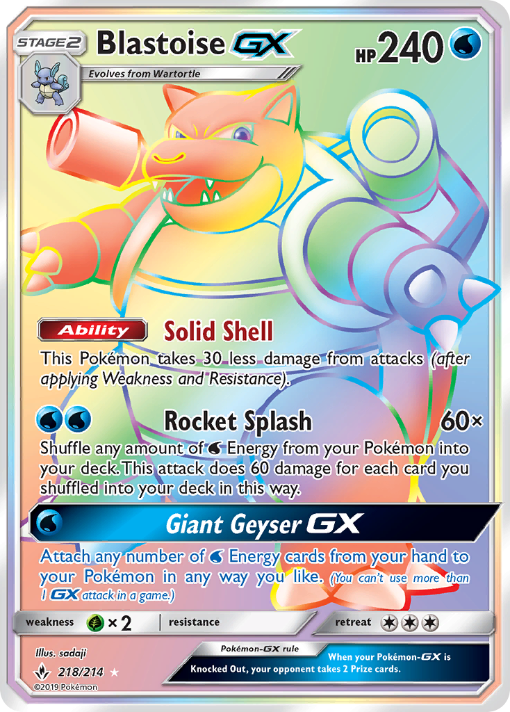 Blastoise GX (218/214) [Sun & Moon: Unbroken Bonds] | Exor Games Dartmouth