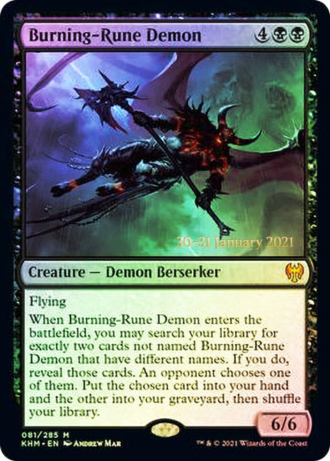 Burning-Rune Demon  [Kaldheim Prerelease Promos] | Exor Games Dartmouth