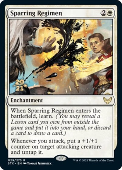 Sparring Regimen [Strixhaven: School of Mages Prerelease Promos] | Exor Games Dartmouth