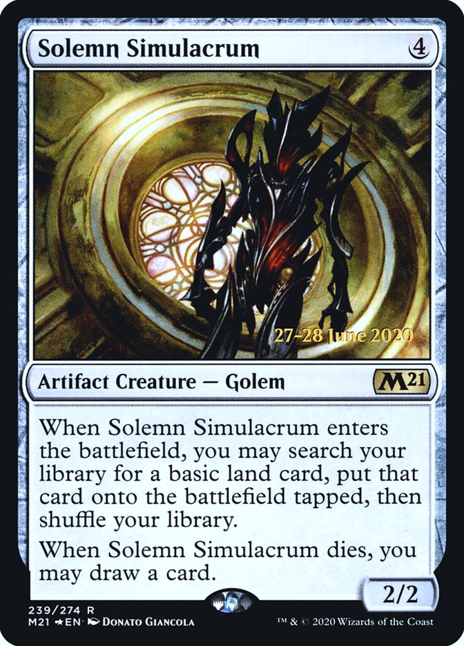 Solemn Simulacrum  [Core Set 2021 Prerelease Promos] | Exor Games Dartmouth