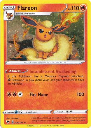 Flareon (026/185) (Cosmos Holo) [Sword & Shield: Vivid Voltage] | Exor Games Dartmouth
