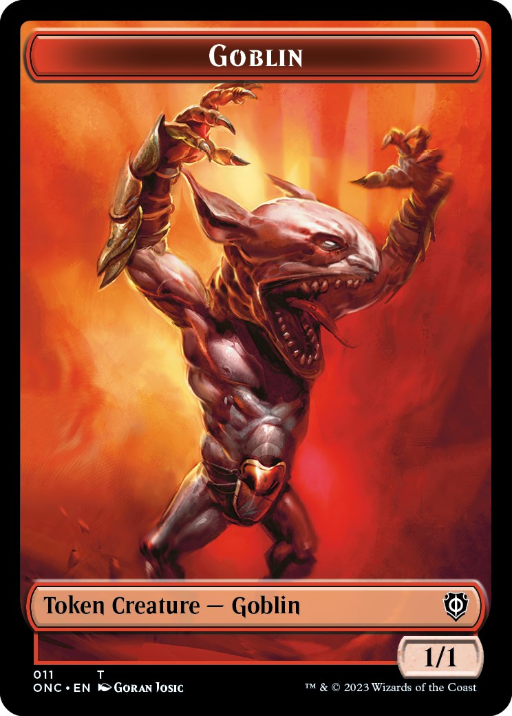 Rebel // Goblin Double-Sided Token [Phyrexia: All Will Be One Commander Tokens] | Exor Games Dartmouth