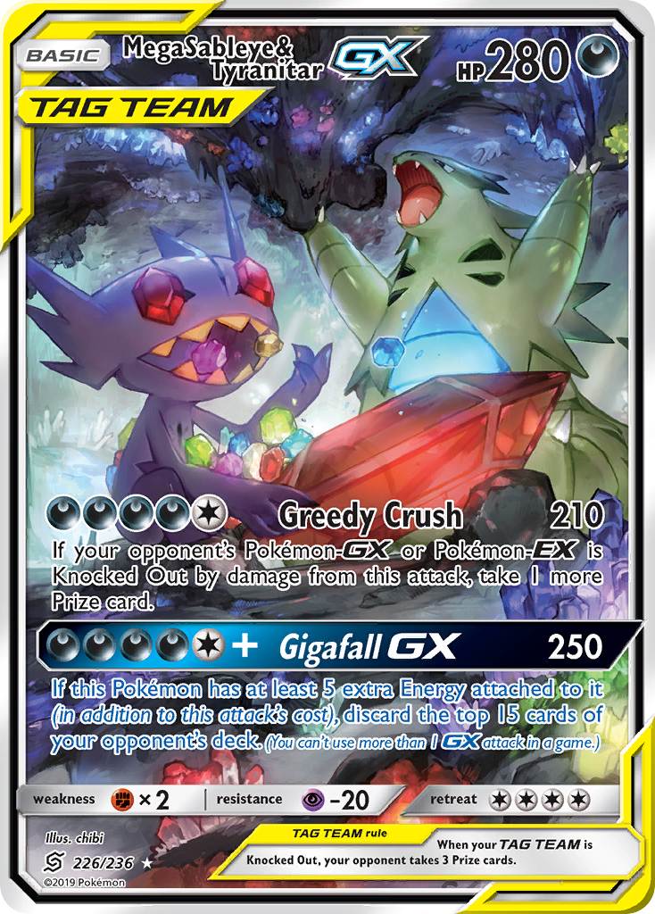 Mega Sableye & Tyranitar GX (226/236) [Sun & Moon: Unified Minds] | Exor Games Dartmouth