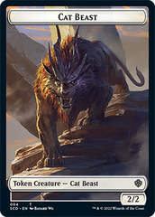 Elf Warrior // Cat Beast Double-Sided Token [Starter Commander Decks] | Exor Games Dartmouth