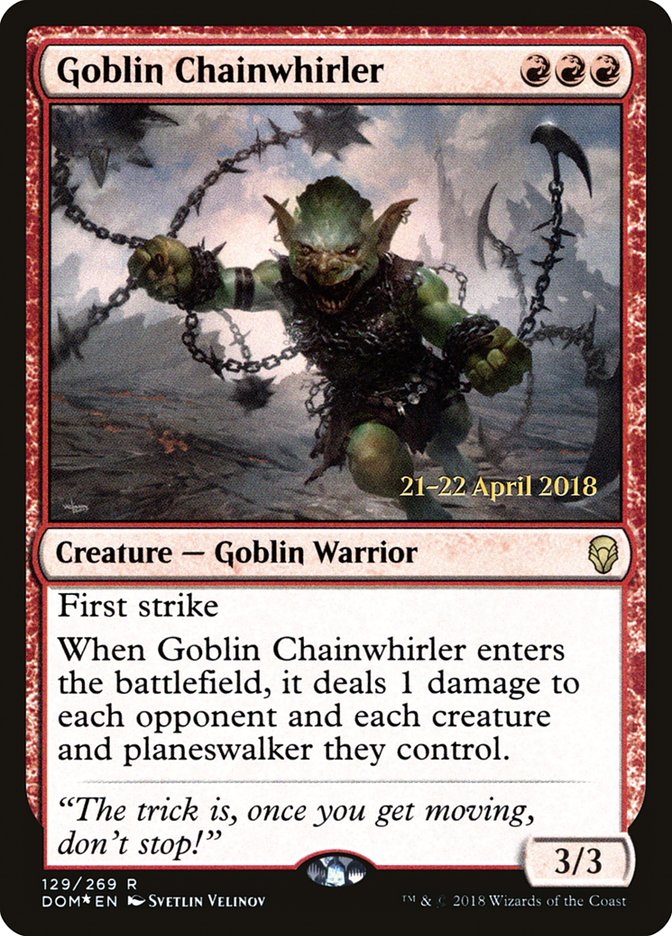 Goblin Chainwhirler  [Dominaria Prerelease Promos] | Exor Games Dartmouth