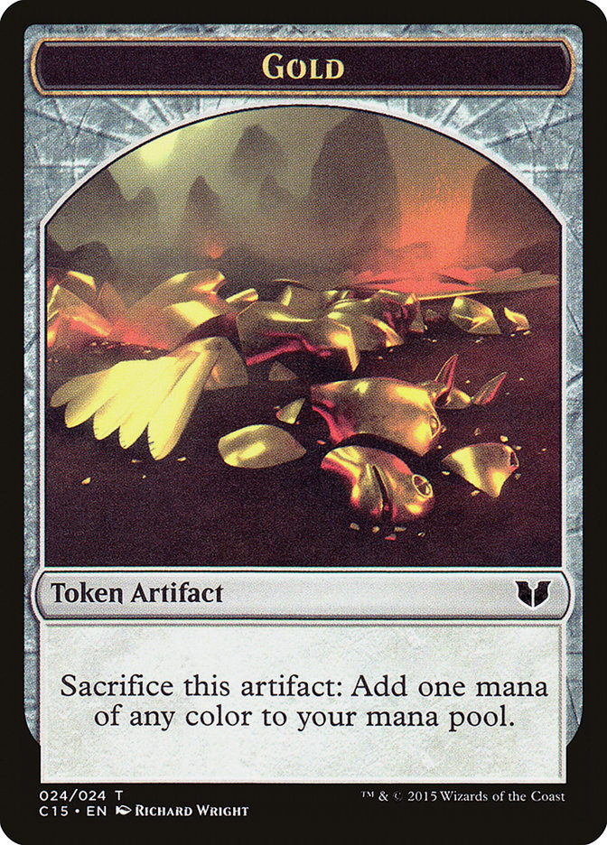 Gold // Knight (005) Double-Sided Token [Commander 2015 Tokens] | Exor Games Dartmouth