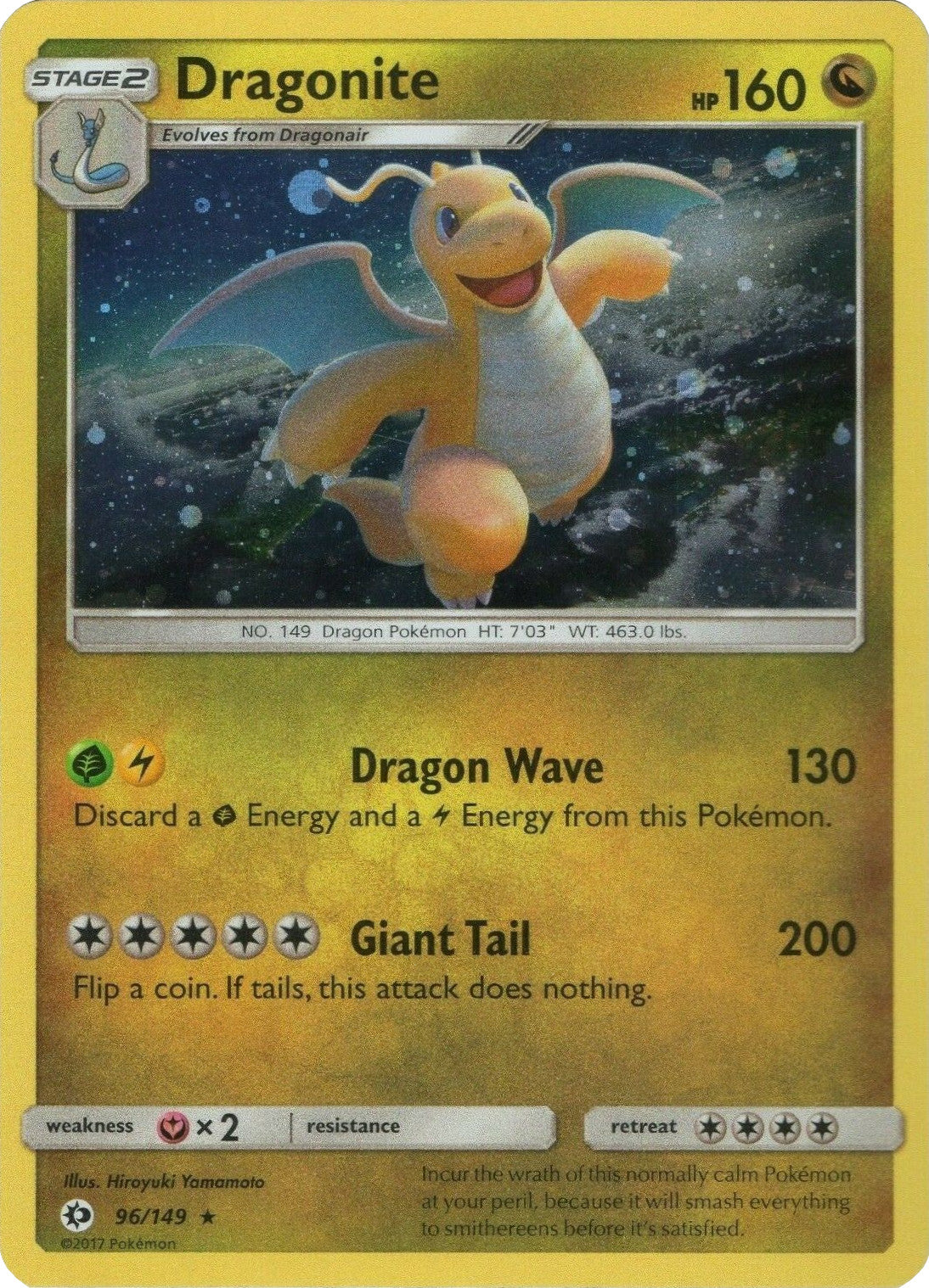 Dragonite (96/149) (Cosmos Holo) [Sun & Moon: Base Set] | Exor Games Dartmouth