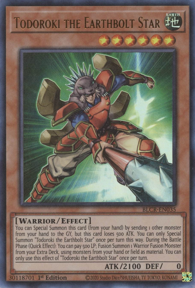 Todoroki the Earthbolt Star [BLCR-EN035] Ultra Rare | Exor Games Dartmouth