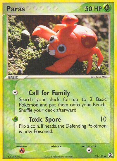 Paras (72/112) [EX: FireRed & LeafGreen] | Exor Games Dartmouth