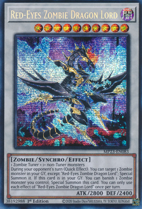 Red-Eyes Zombie Dragon Lord [MP23-EN083] Prismatic Secret Rare | Exor Games Dartmouth