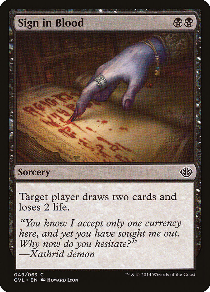 Sign in Blood (Garruk vs. Liliana) [Duel Decks Anthology] | Exor Games Dartmouth