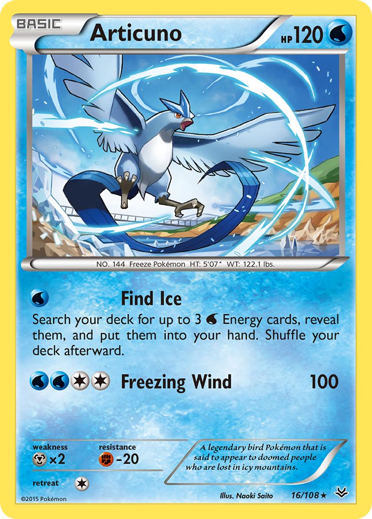 Articuno (16/108) (Theme Deck Exclusive) [XY: Roaring Skies] | Exor Games Dartmouth