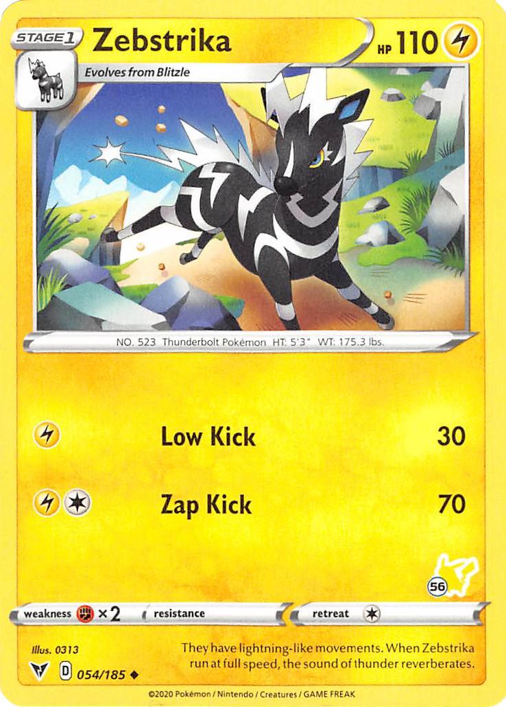 Zebstrika (054/185) (Pikachu Stamp #56) [Battle Academy 2022] | Exor Games Dartmouth