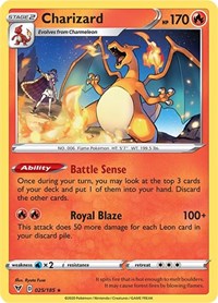 Charizard (025/185) (Cracked Ice Holo) (Theme Deck Exclusive) [Sword & Shield: Vivid Voltage] | Exor Games Dartmouth