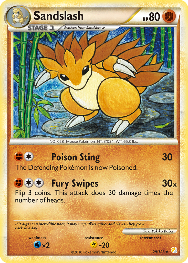 Sandslash (29/123) [HeartGold & SoulSilver: Base Set] | Exor Games Dartmouth