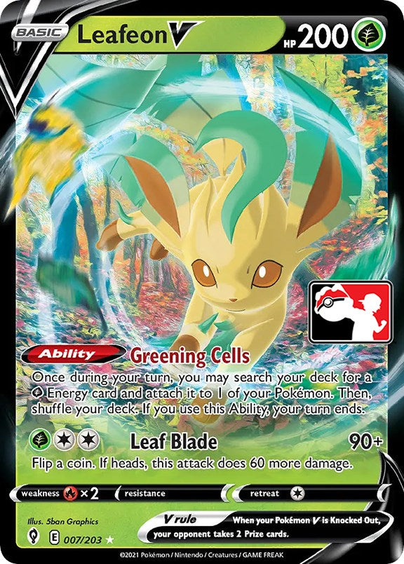 Leafeon V (007/203) [Prize Pack Series One] | Exor Games Dartmouth