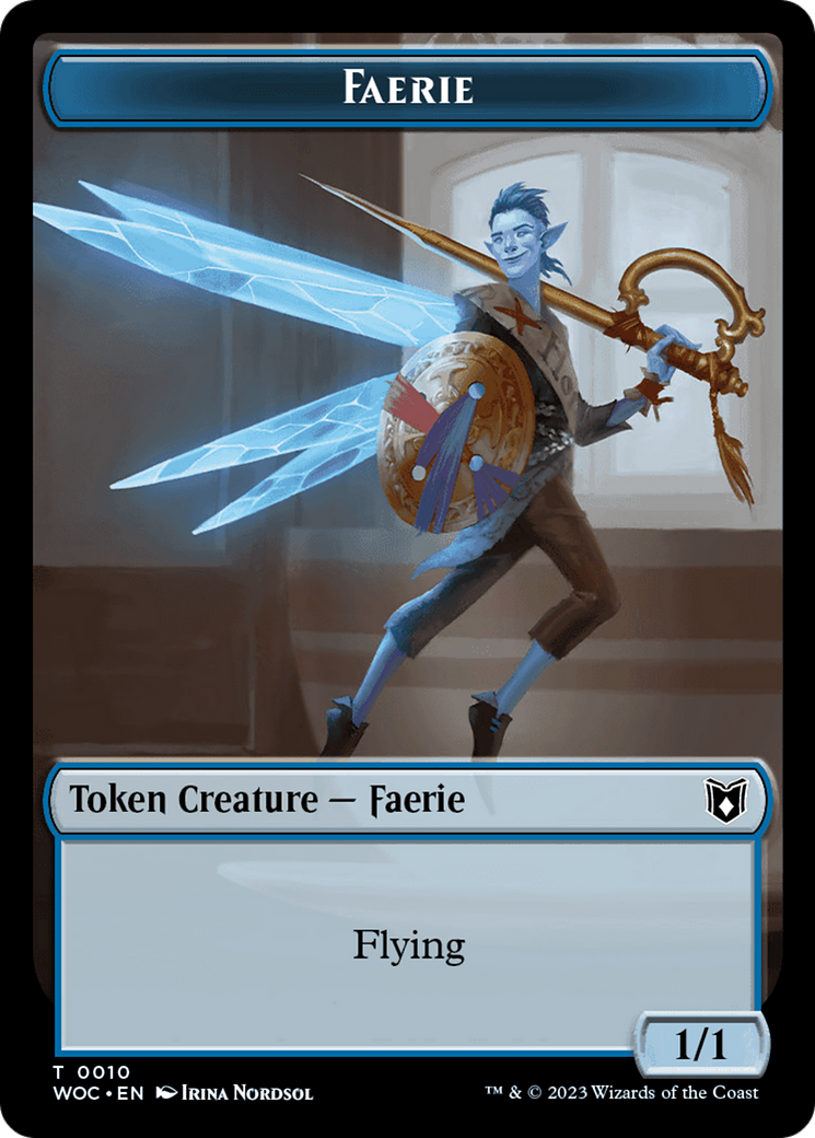 Faerie // Human Double-Sided Token [Wilds of Eldraine Commander Tokens] | Exor Games Dartmouth